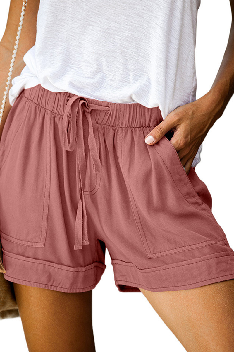 Casual Solid Patchwork Straight Mid Waist Straight Solid Color Bottoms