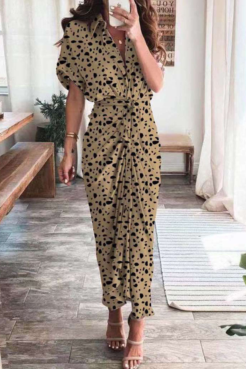Fashion British Style Print Patchwork Turndown Collar A Line Dresses(9 Colors)