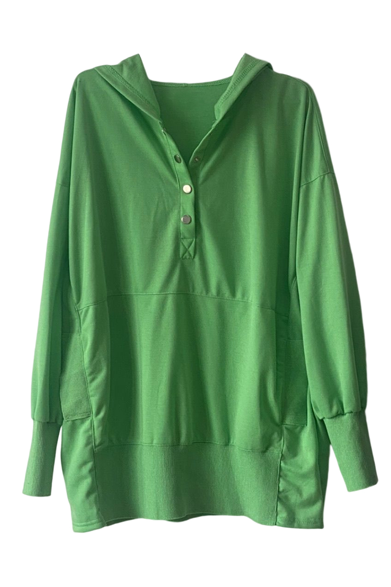 Casual Solid Pocket Buckle Hooded Collar Hoodies(14 Colors))