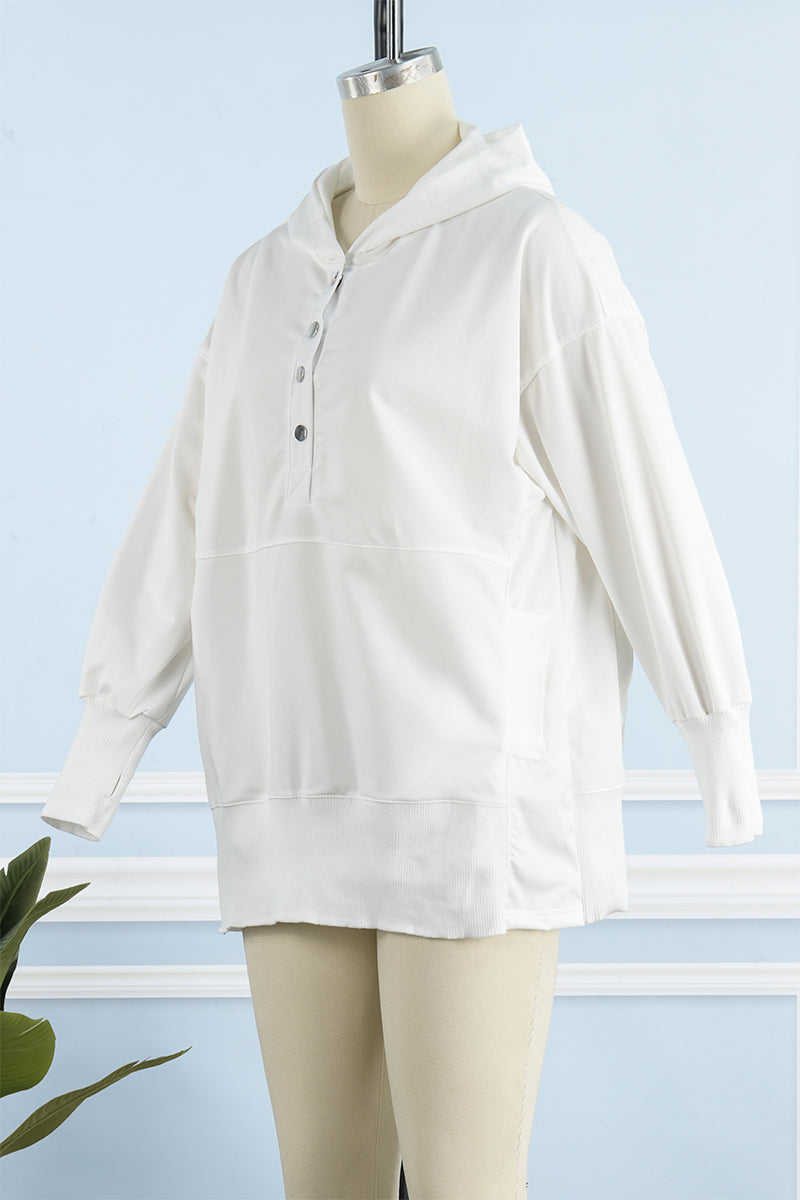 Casual Solid Pocket Buckle Hooded Collar Hoodies(14 Colors))