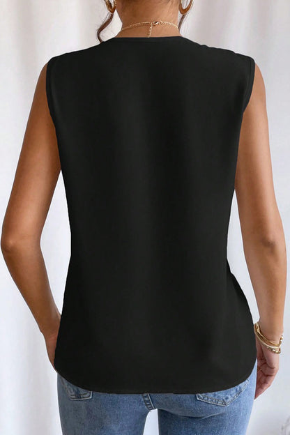 Elegant Simplicity Solid Fold V Neck Camis(5 Colors)