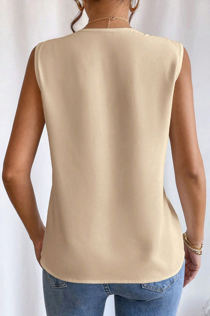 Elegant Simplicity Solid Fold V Neck Camis(5 Colors)