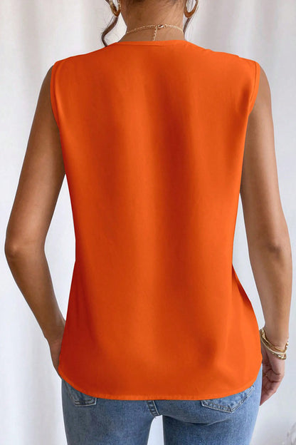 Elegant Simplicity Solid Fold V Neck Camis(5 Colors)