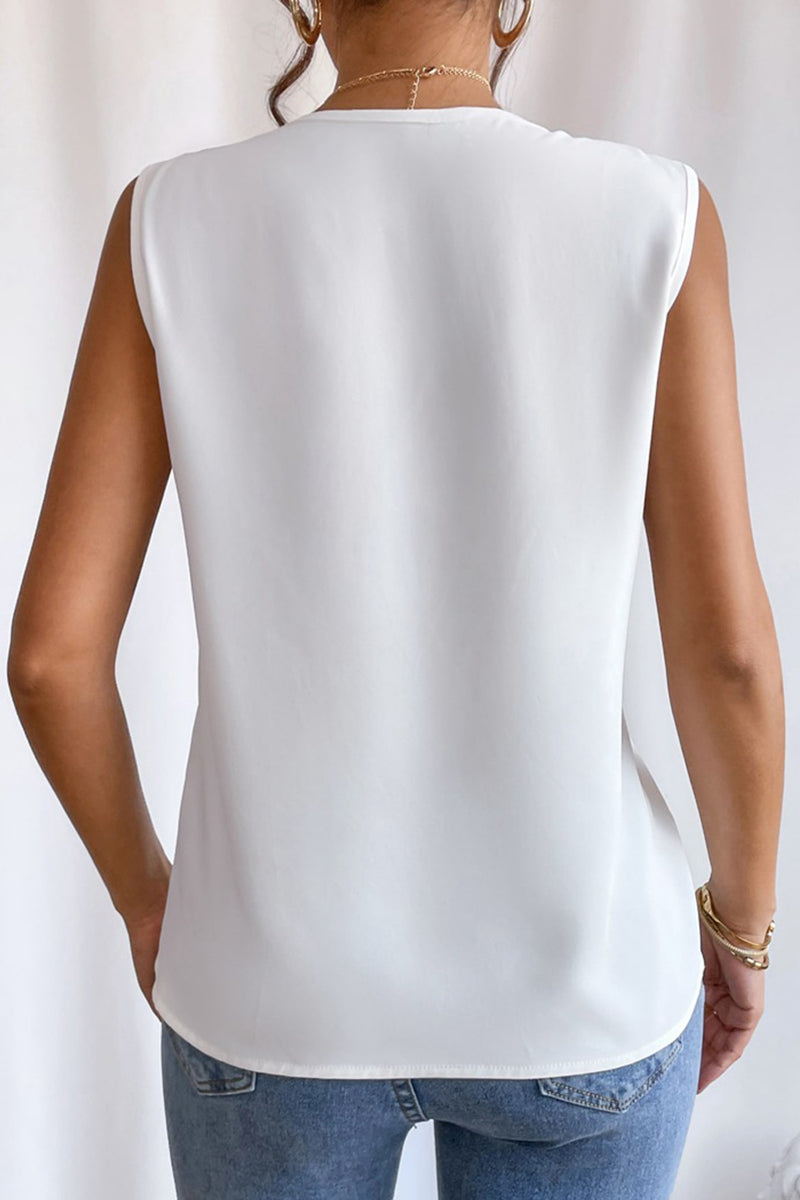 Elegant Simplicity Solid Fold V Neck Camis(5 Colors)