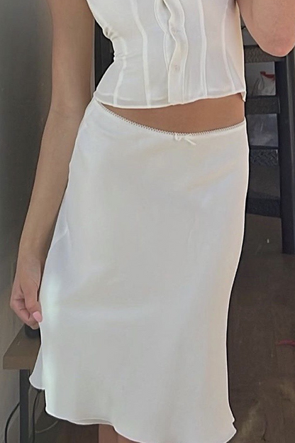 Sexy Celebrities Solid Color Lace Bow Decor Low Waist Type A Solid Color Bottoms