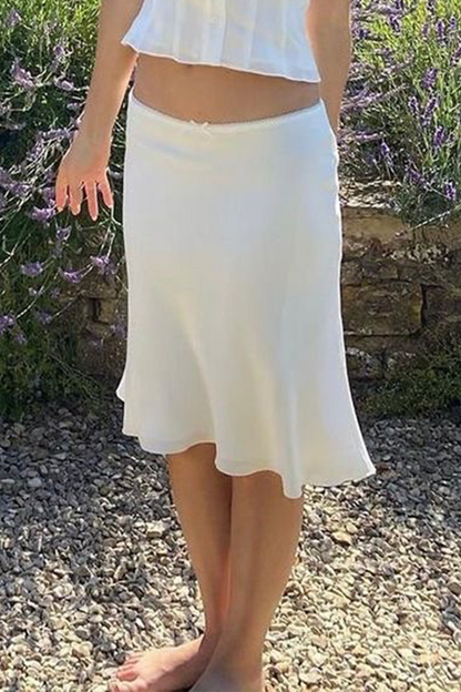 Sexy Celebrities Solid Color Lace Bow Decor Low Waist Type A Solid Color Bottoms