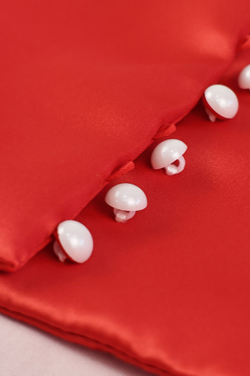 Elegant Bow Patchwork Pearls Decor Half A Turtleneck A Line Dresses