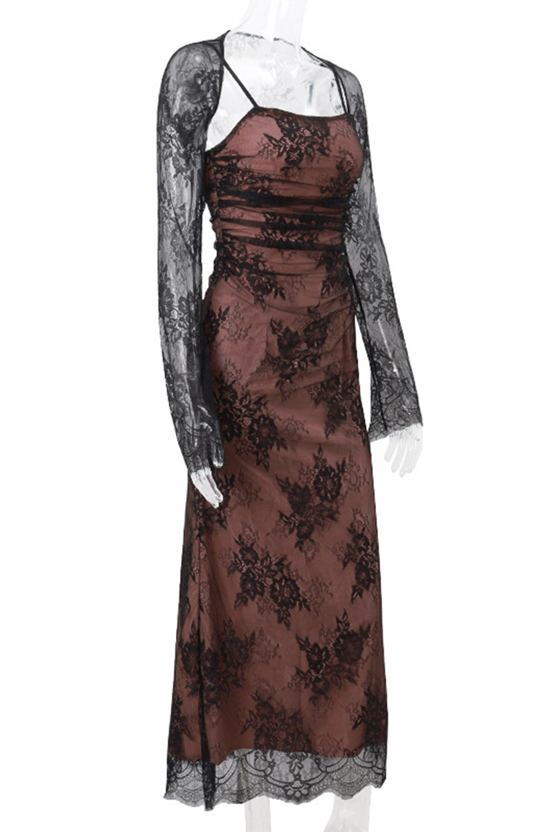 Sexy Lace Strap Design Sleeveless Two Pieces