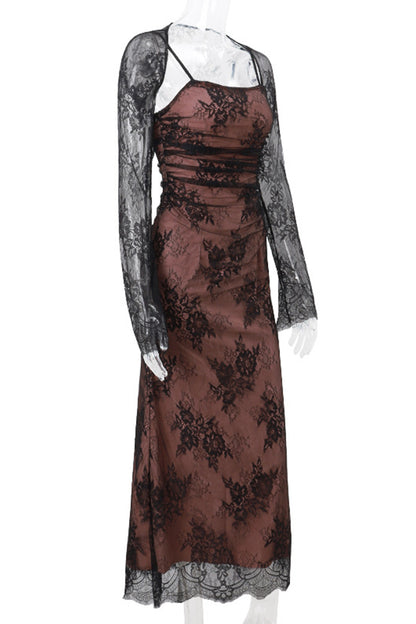 Sexy Lace Strap Design Sleeveless Two Pieces