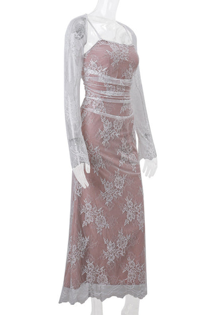 Sexy Lace Strap Design Sleeveless Two Pieces