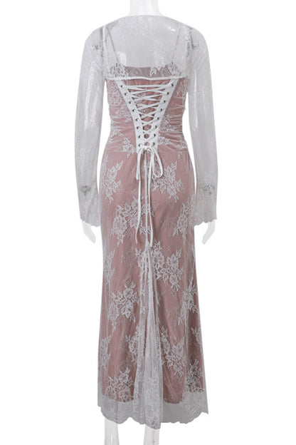 Sexy Lace Strap Design Sleeveless Two Pieces