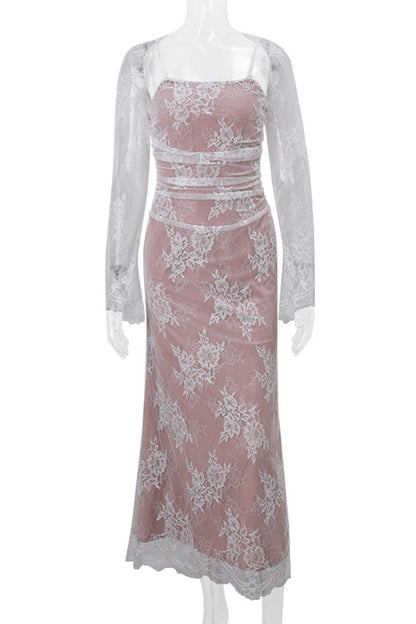 Sexy Lace Strap Design Sleeveless Two Pieces