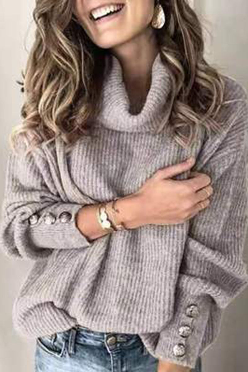 Fashion Street Solid Pullovers Turtleneck Sweaters(12 Colors)