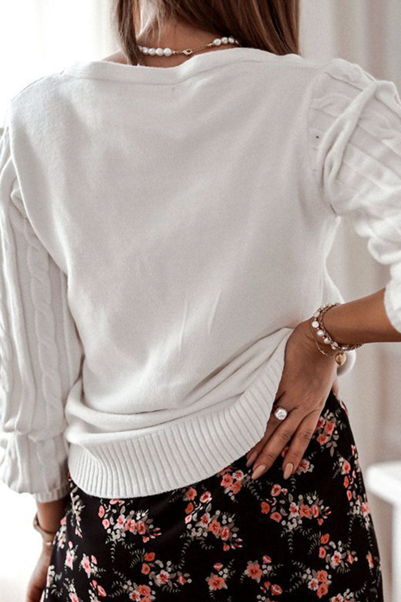Fashion Elegant Solid V Neck Sweaters