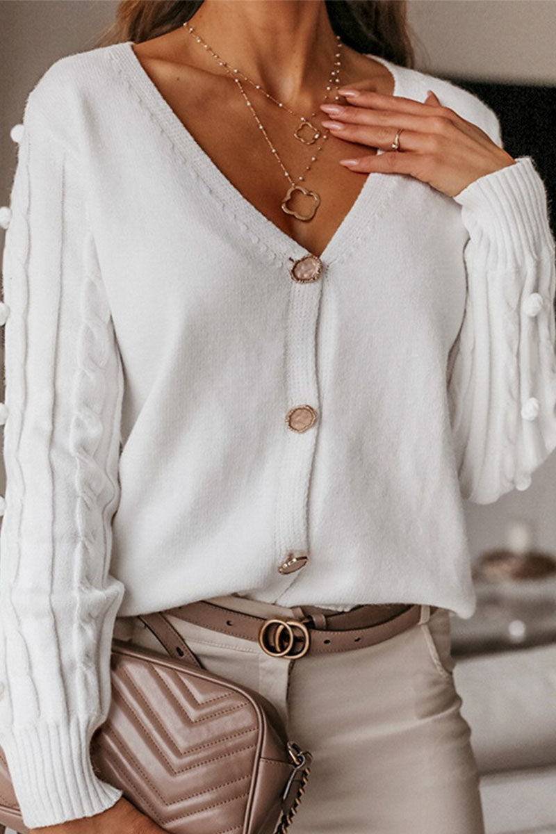 Fashion Elegant Solid V Neck Sweaters