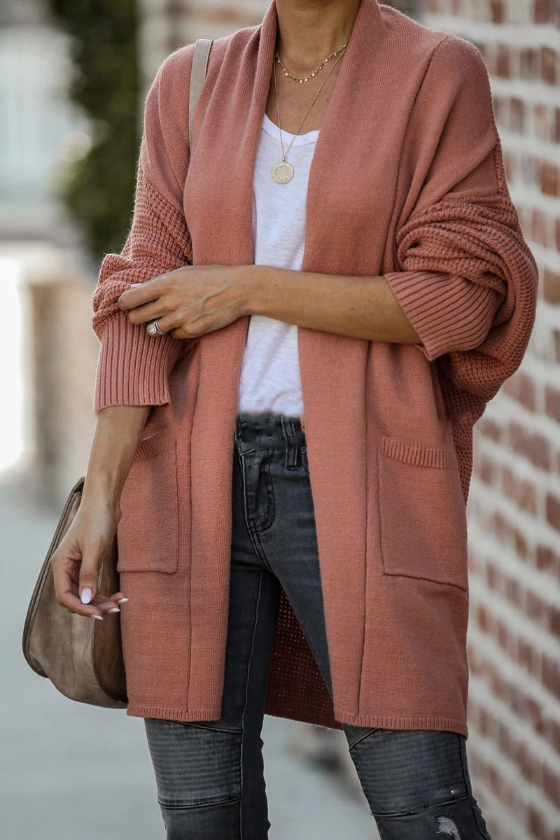 Fashion Street Solid Turndown Collar Cardigans