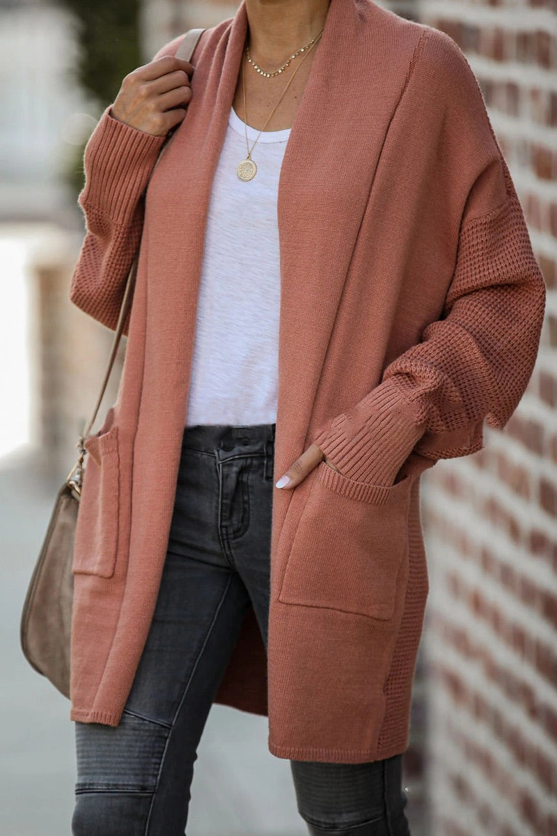 Fashion Street Solid Turndown Collar Cardigans