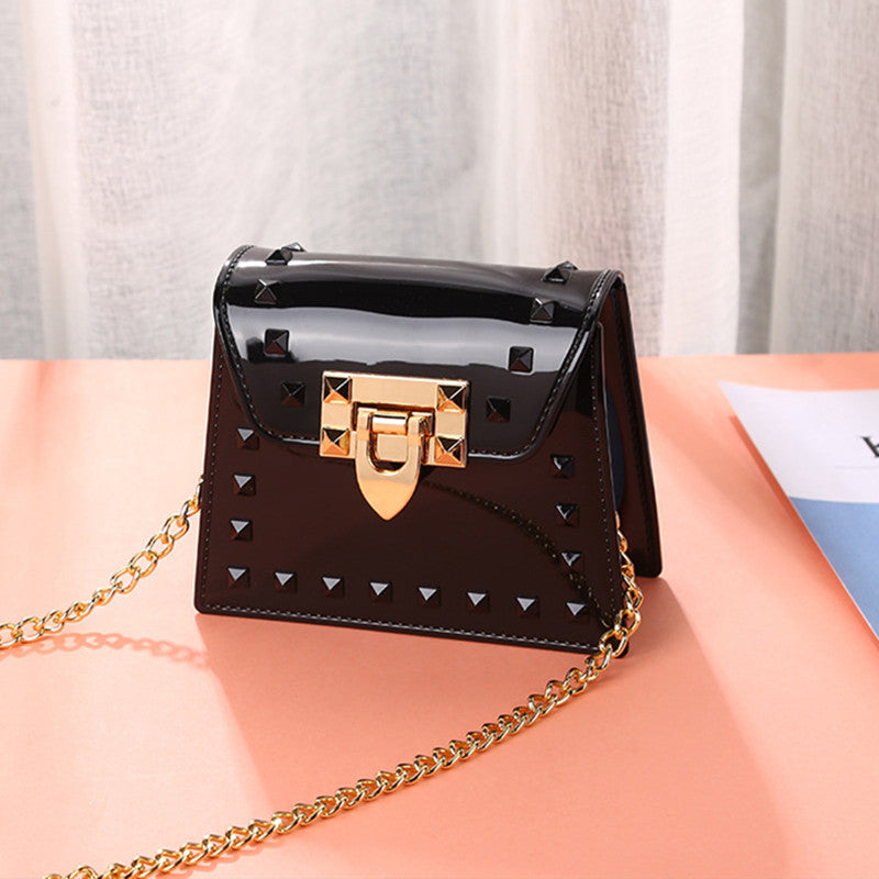 Fashion Casual Solid Metal Accessories Decoration Crossbody Bag