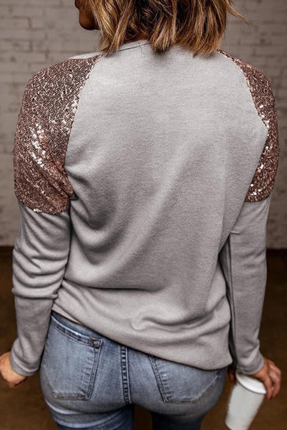 Casual Solid Patchwork O Neck Tops(7 Colors)