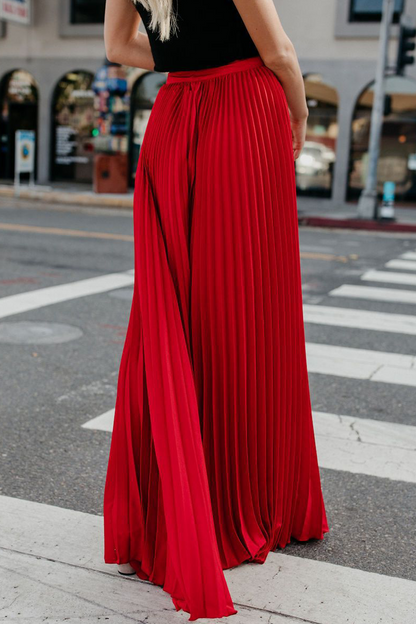 Fashion Solid Fold Loose High Waist Type A Solid Color Bottoms(4 Colors)