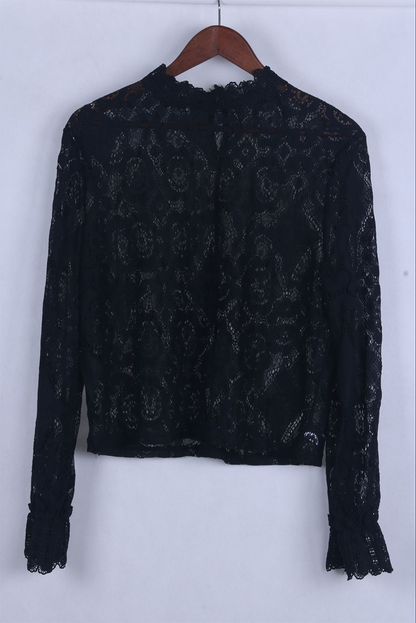 Casual Solid Lace Half A Turtleneck Tops