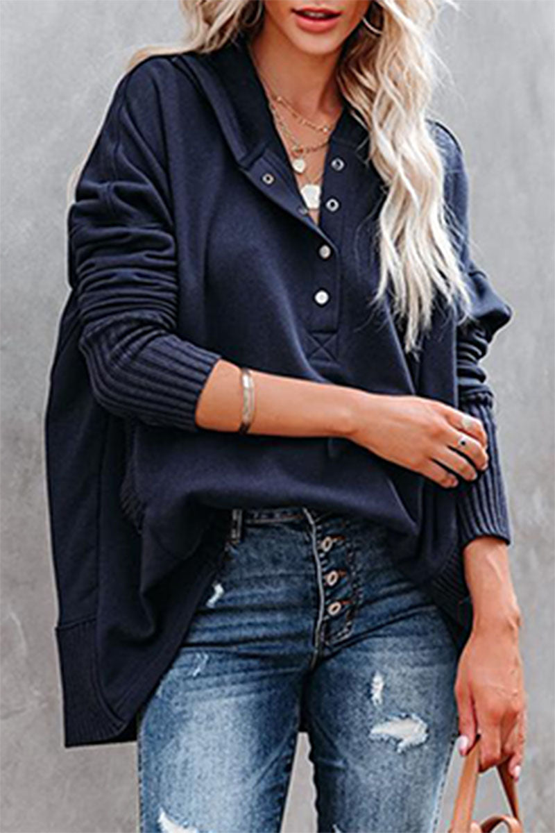 Casual Solid Pocket Buckle Hooded Collar Hoodies(14 Colors))