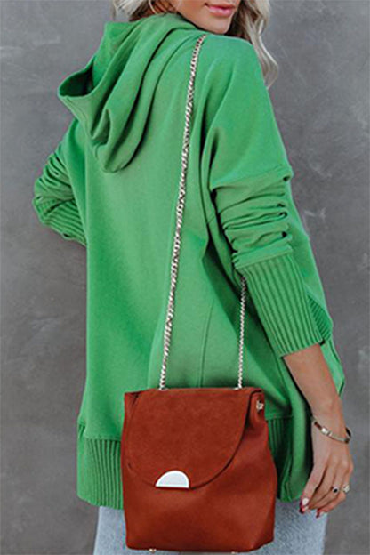 Casual Solid Pocket Buckle Hooded Collar Hoodies(14 Colors))