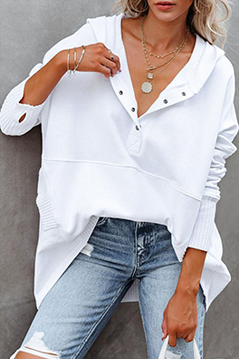 Casual Solid Pocket Buckle Hooded Collar Hoodies(14 Colors))
