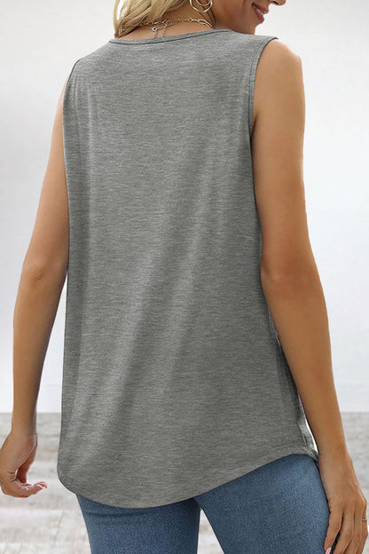 Casual Street Solid Fold Square Collar Tops