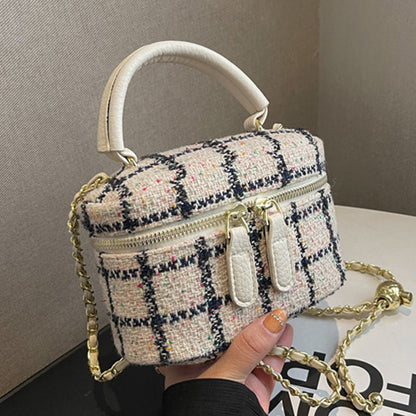 Casual Patchwork Zipper Bags