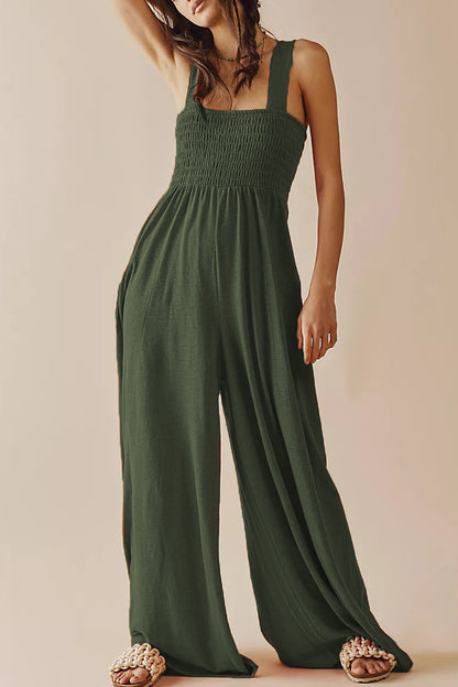Casual Simplicity Solid Pocket Loose Jumpsuits(5 Colors)
