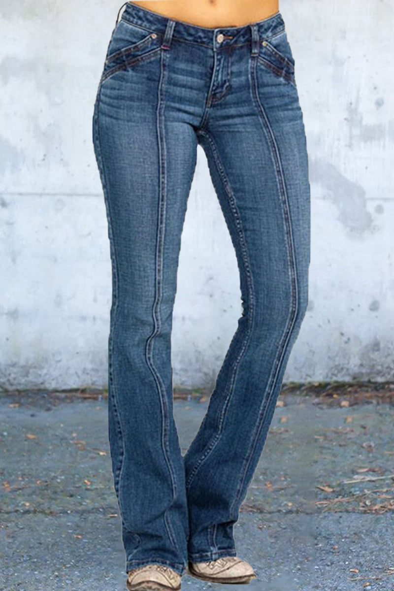Casual Street Solid Solid Color Skinny Denim Jeans