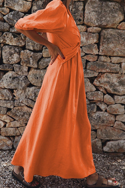 Casual Simplicity Solid Solid Color V Neck Short Sleeve Dress Dresses